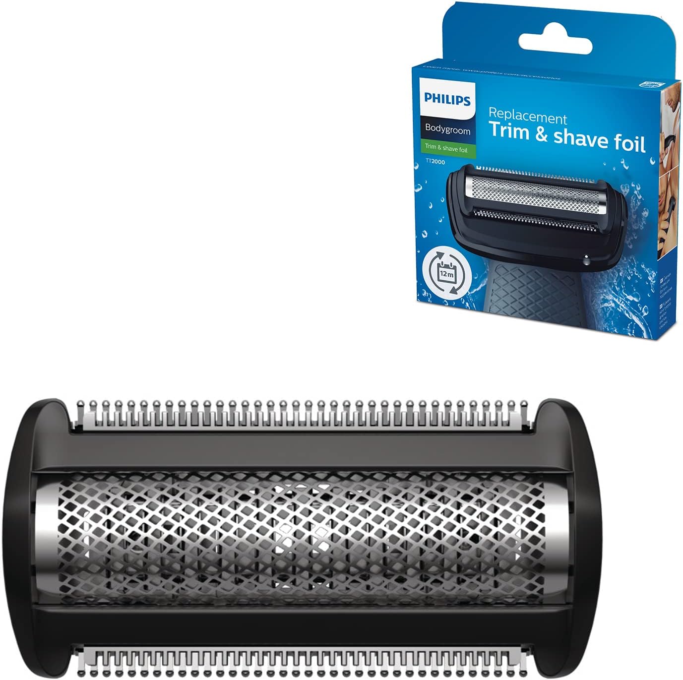 Philips Bodygroom Ersatzscherfolie TT2000/43 – Ersatzteil für Bodygroomer, 100 % wasserdicht, einfache Reinigung, Original Philips - SmartRasur