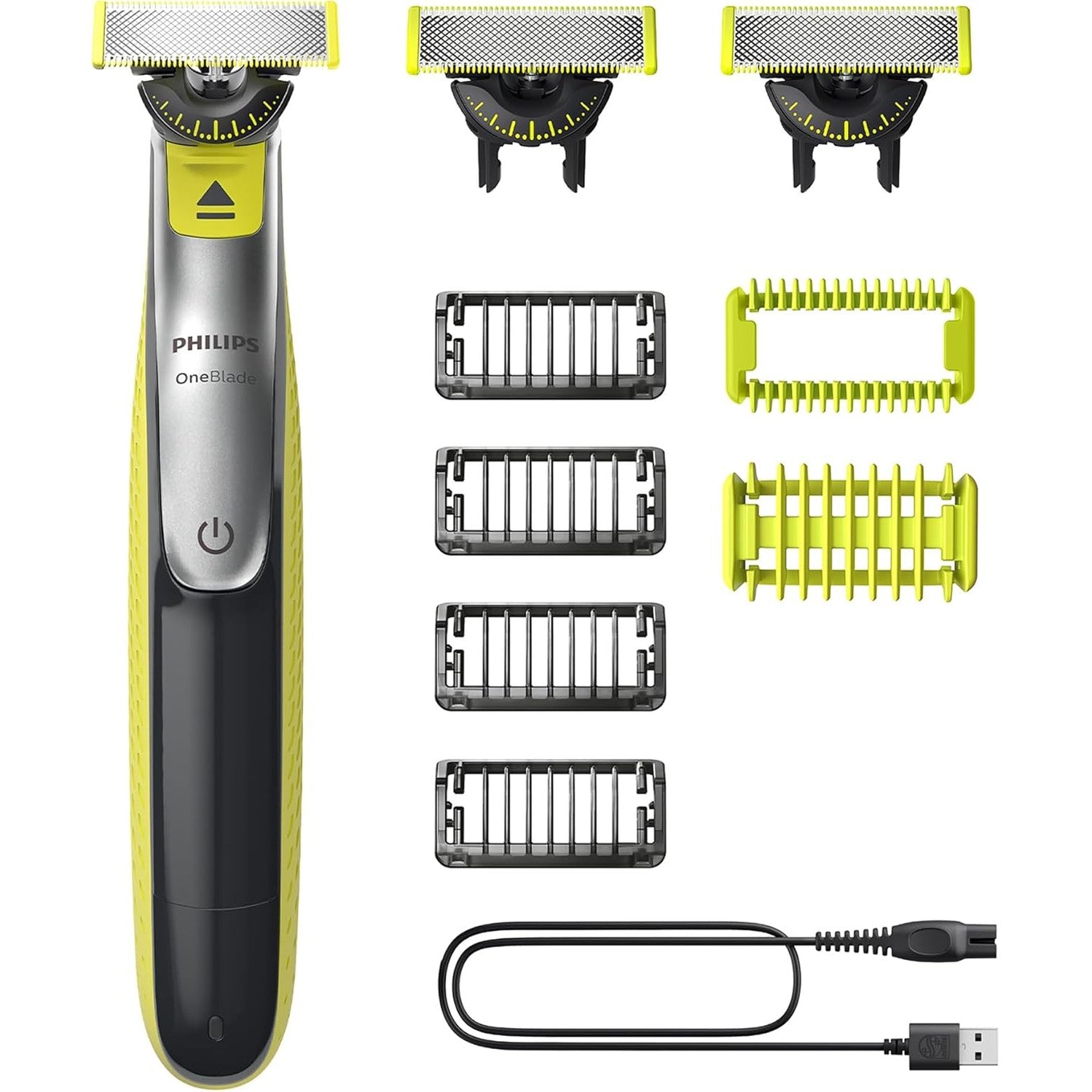 Philips OneBlade 360 Face & Body QP2834/31 – Elektrischer Rasierer & Trimmer mit 3 Klingen, 4 Trimmaufsätzen & Body - Kit - SmartRasur