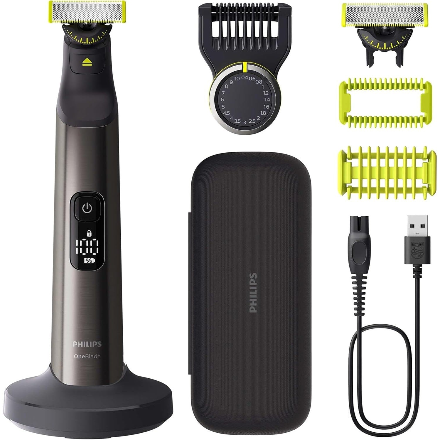 Philips OneBlade Pro 360 Face & Body QP6652/30 – Elektrischer Rasierer, Trimmer & Bodygroomer mit 2 Klingen & Zubehör - SmartRasur