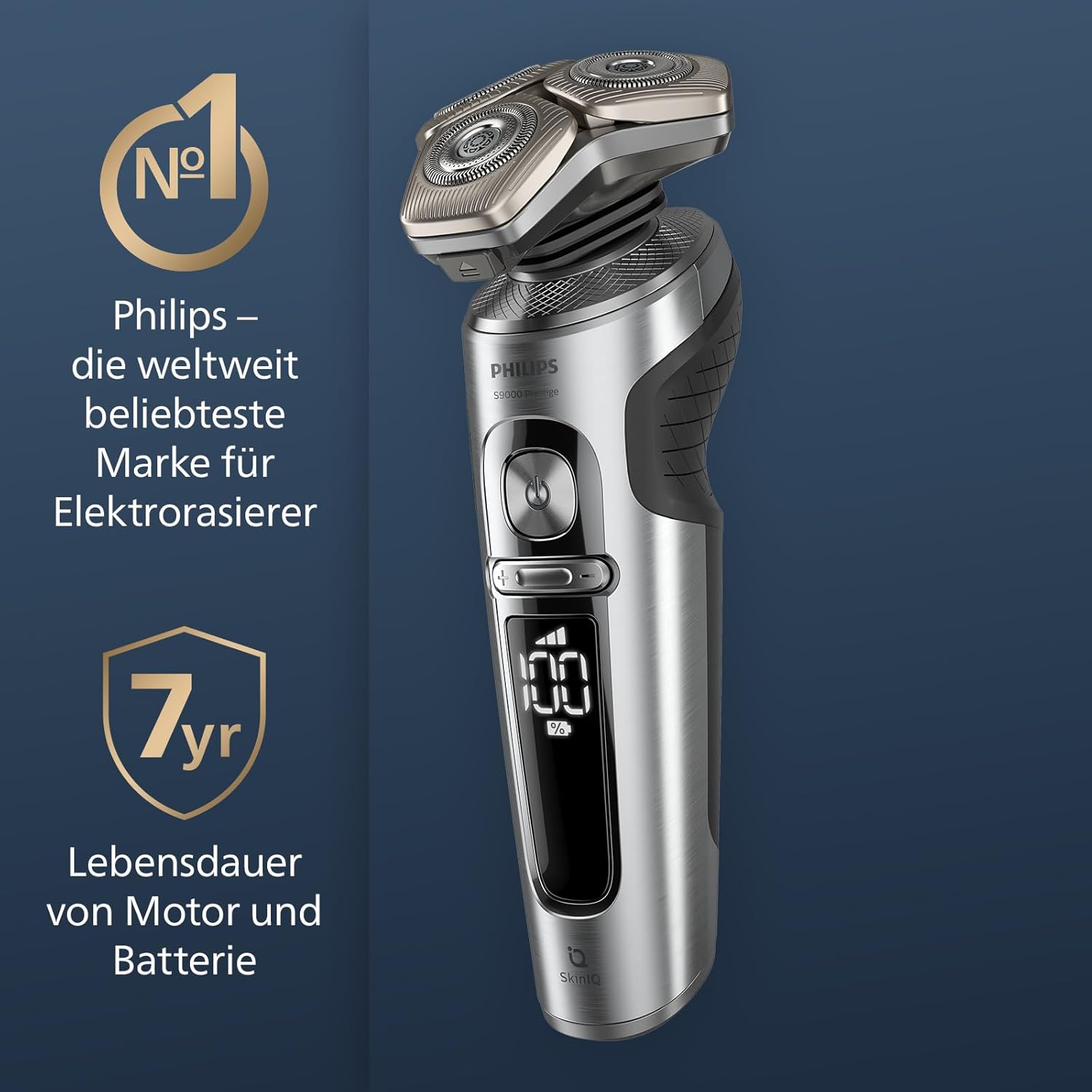 Philips Shaver S9000 Prestige SP9841/32 – Elektrischer Nass - & Trockenrasierer, SkinIQ, Lift & Cut System, Trimmer, Reinigungsstation, Reiseetui - SmartRasur