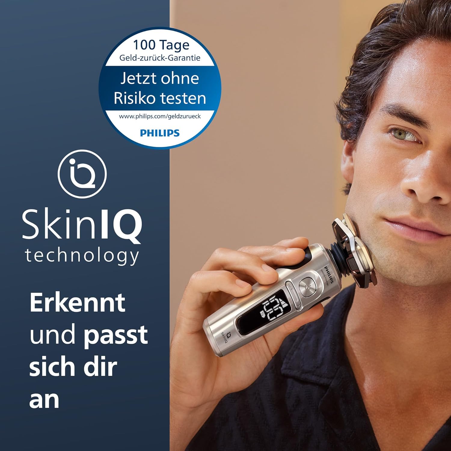 Philips Shaver S9000 Prestige SP9841/32 – Elektrischer Nass - & Trockenrasierer, SkinIQ, Lift & Cut System, Trimmer, Reinigungsstation, Reiseetui - SmartRasur
