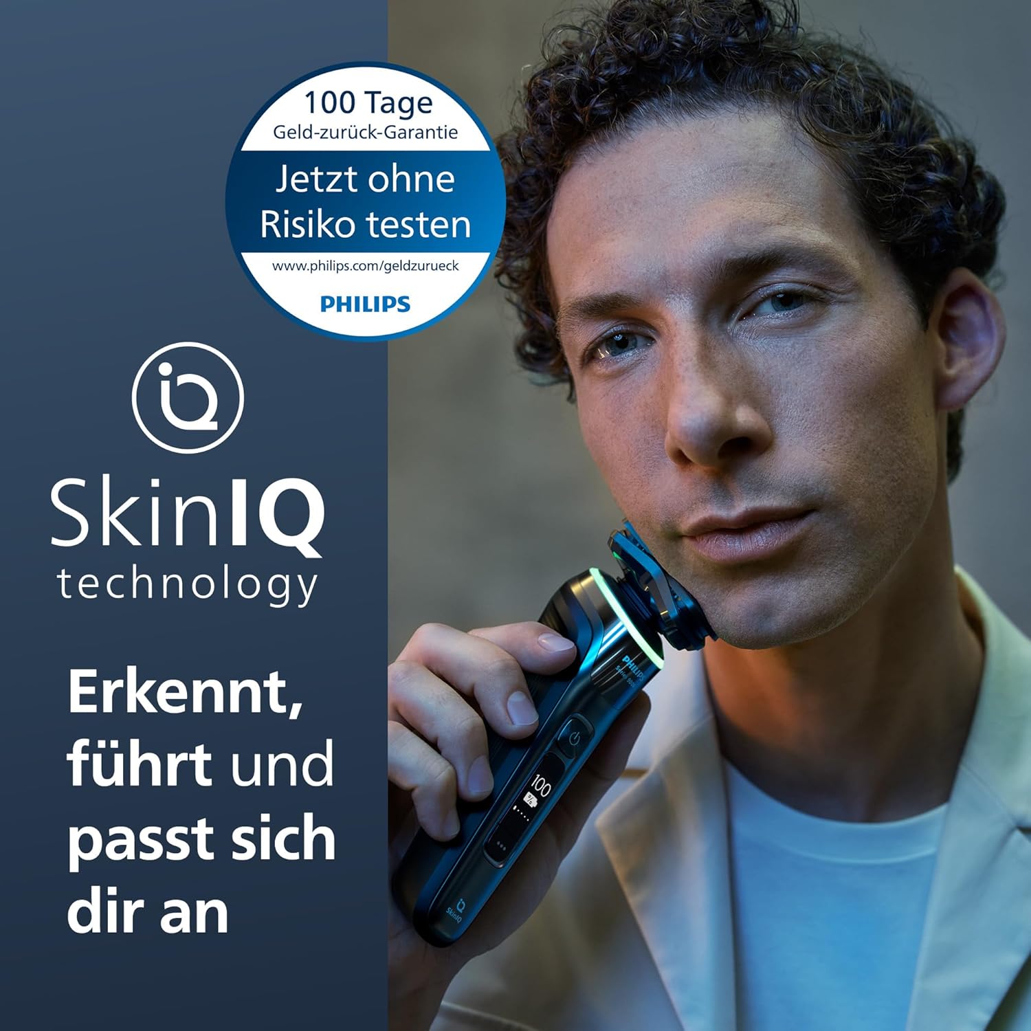 Philips Shaver S9000 S9975/54 – Elektrischer Nass - & Trockenrasierer, Lift & Cut, SkinIQ, Trimmer, Reinigungsstation, Ladestation & Reiseetui - SmartRasur