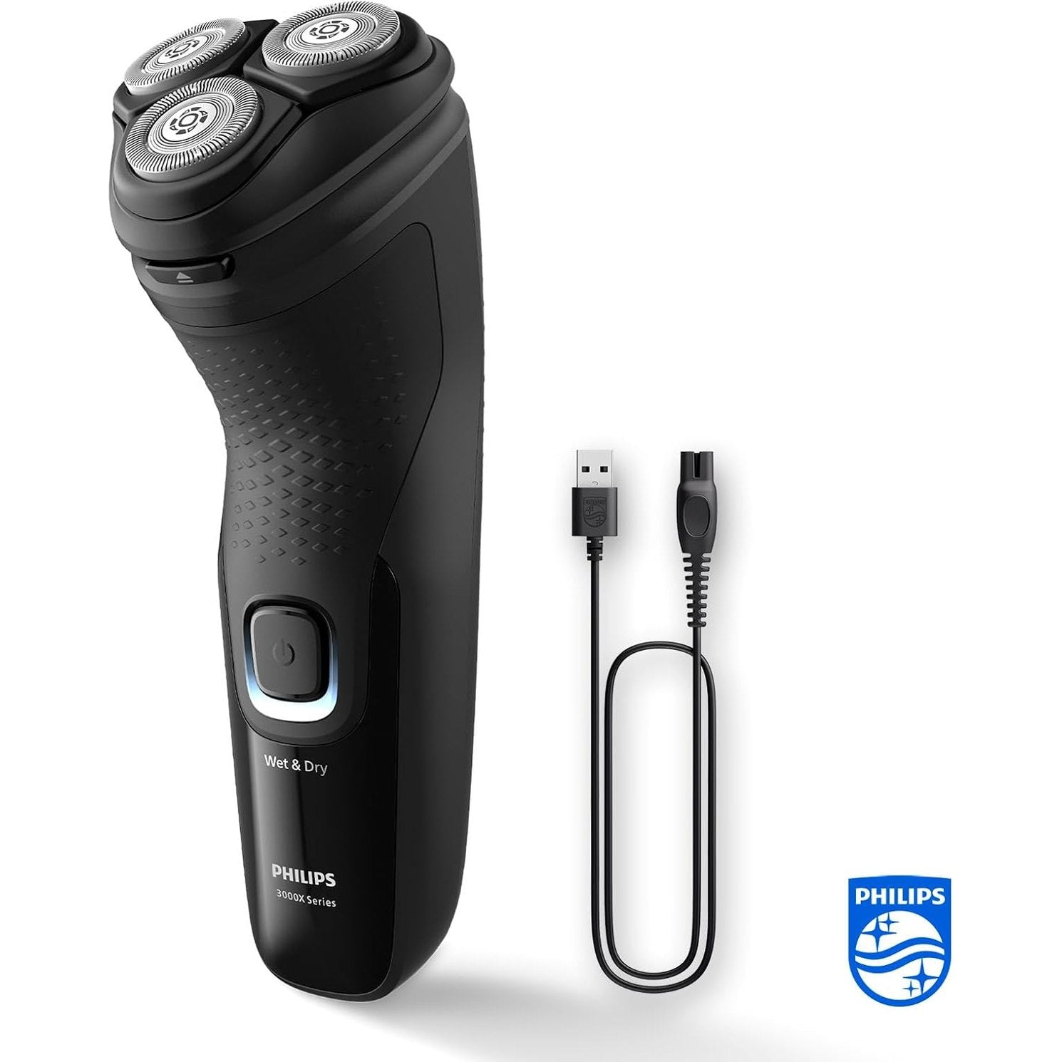 Philips Shaver Series 3000X X3001/00 – Elektrorasierer Herren Nass & Trocken, SkinProtect, PowerCut - Klingen, 4D - Scherköpfe, Barttrimmer, Schwarz - SmartRasur
