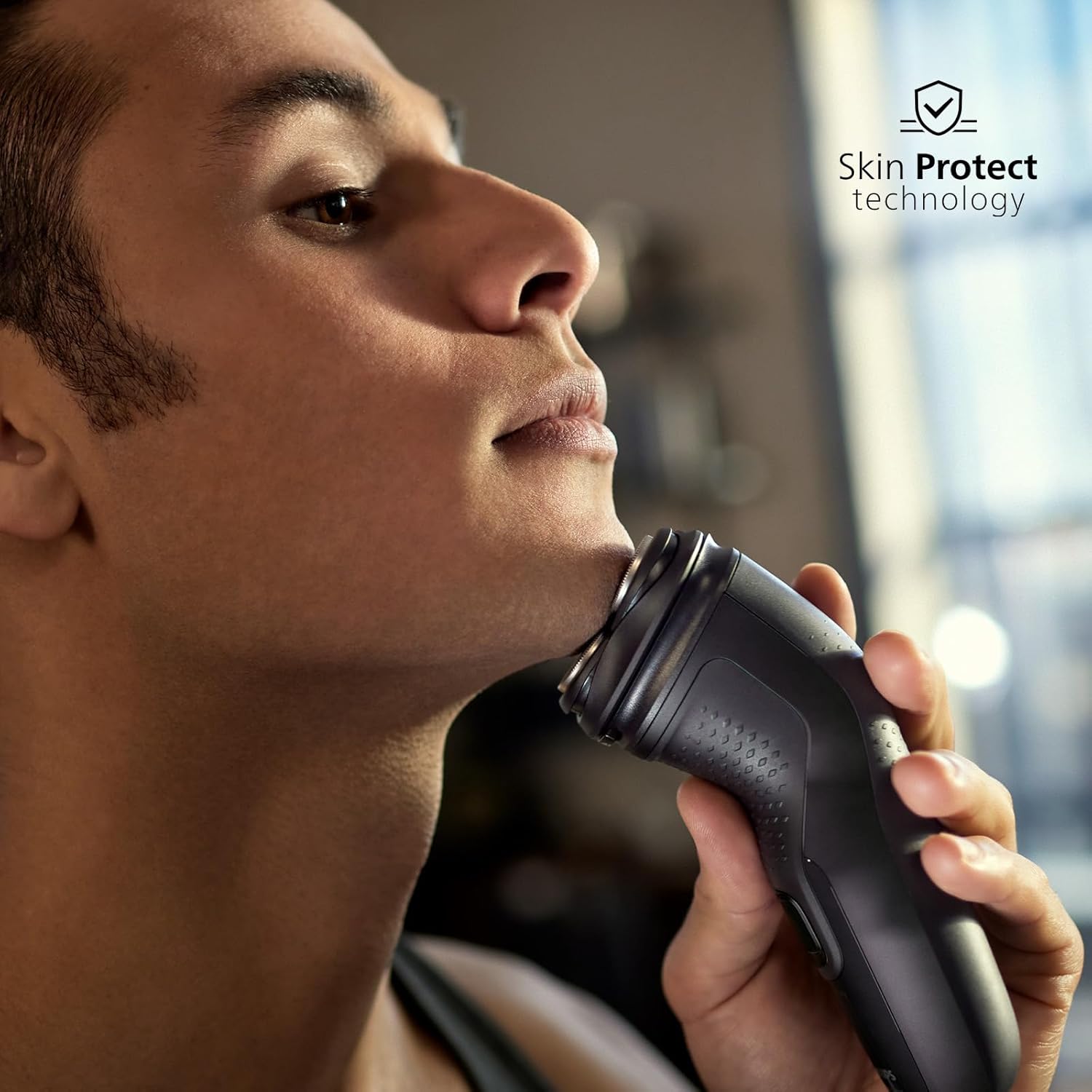 Philips Shaver Series 3000X X3001/00 – Elektrorasierer Herren Nass & Trocken, SkinProtect, PowerCut - Klingen, 4D - Scherköpfe, Barttrimmer, Schwarz - SmartRasur