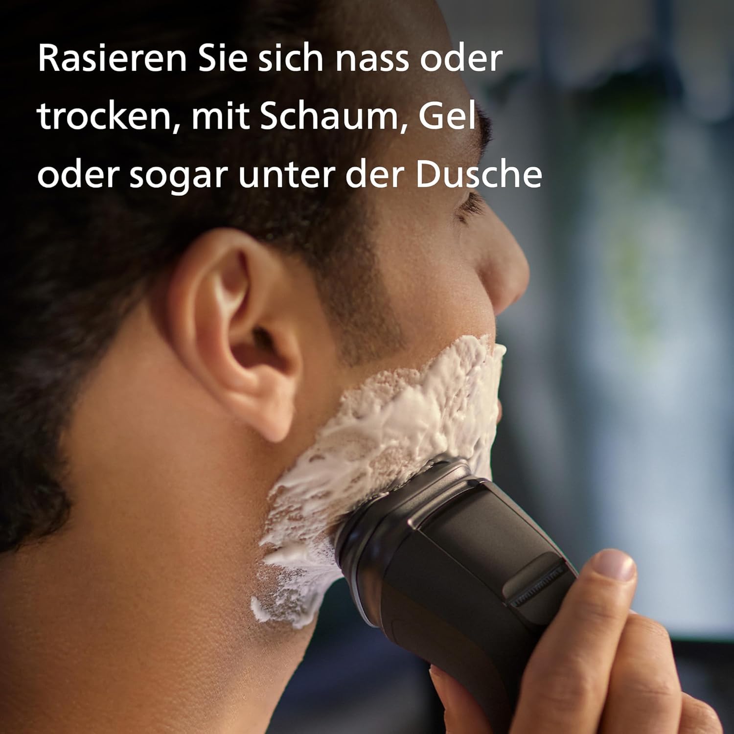 Philips Shaver Series 3000X X3001/00 – Elektrorasierer Herren Nass & Trocken, SkinProtect, PowerCut - Klingen, 4D - Scherköpfe, Barttrimmer, Schwarz - SmartRasur