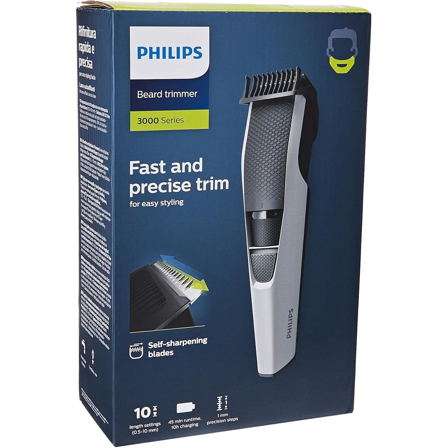 Philips Barttrimmer Series 3000 BT3206/14 – Herren Bartschneider, Lift & Trim System, 10 Längeneinstellungen, Edelstahlklingen - SmartRasur