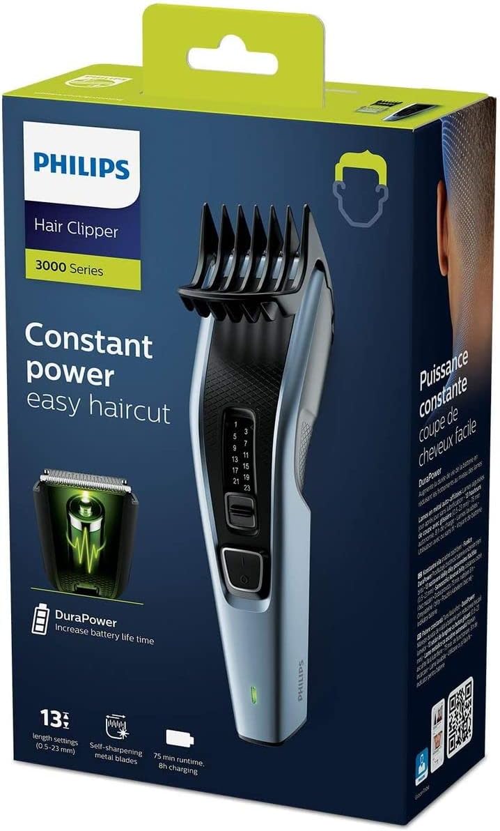 Philips Hair Clipper Series 3000 HC3530/15 – Haarschneider Herren, Trim - n - Flow Technologie, DualCut - Klingen, 75 Min. Laufzeit - SmartRasur