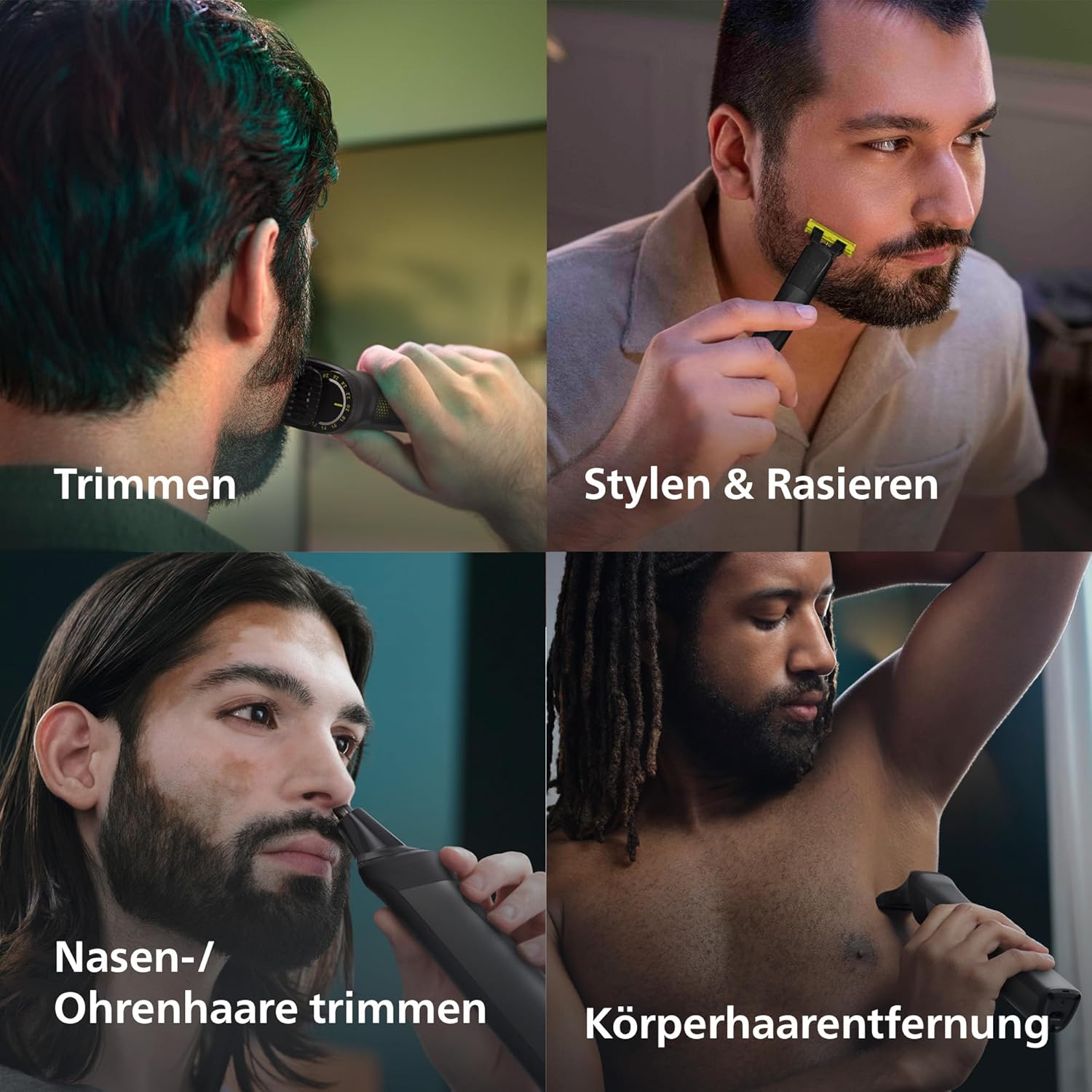 Philips Multigroom Series 9000 MG9530/15 – 13 - in - 1 Barttrimmer & Haarschneider, inkl. OneBlade, 27 Längeneinstellungen, Schwarz - SmartRasur