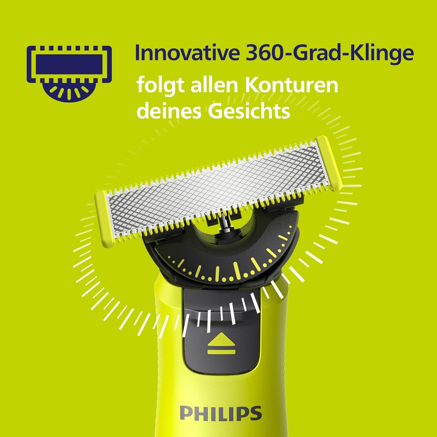 Philips OneBlade 360 Ersatzklingen QP624/50 – 2x Original - Klingen für OneBlade & Pro, inkl. Body - Kit mit Hautschutz & Kammaufsatz - SmartRasur
