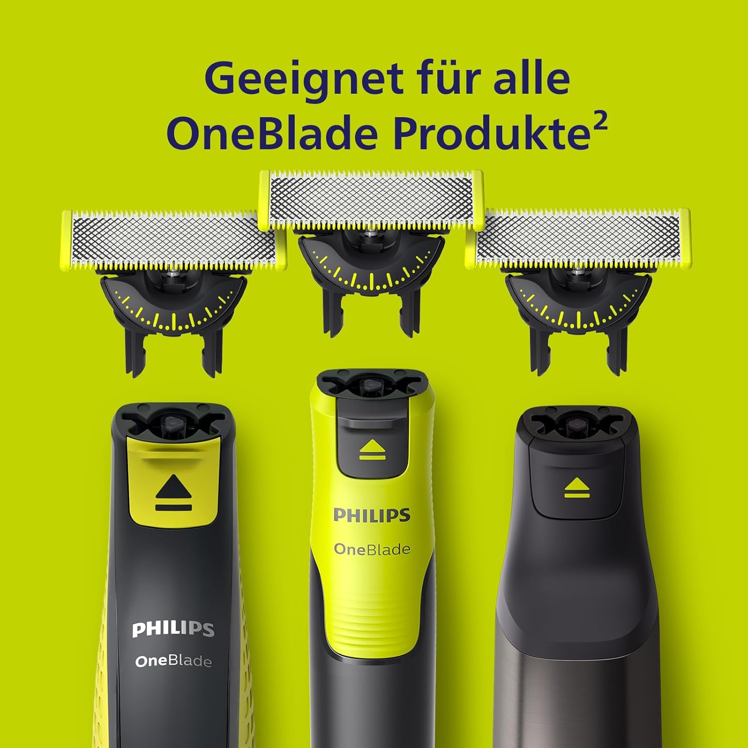 Philips OneBlade 360 Ersatzklingen QP624/50 – 2x Original - Klingen für OneBlade & Pro, inkl. Body - Kit mit Hautschutz & Kammaufsatz - SmartRasur