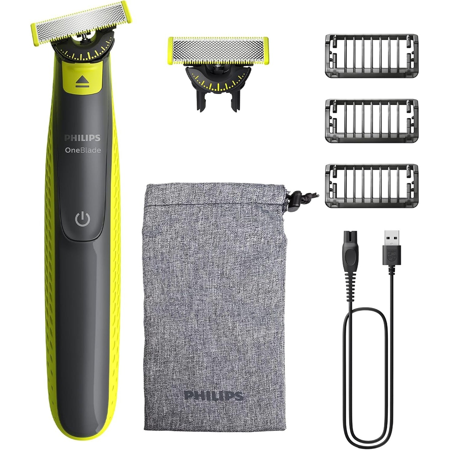 Philips OneBlade 360 Face QP2724/31 – Elektrorasierer & Trimmer Herren, 2 Klingen, 3 Trimmaufsätze, Nass - & Trockenrasur, 45 Min. Laufzeit - SmartRasur
