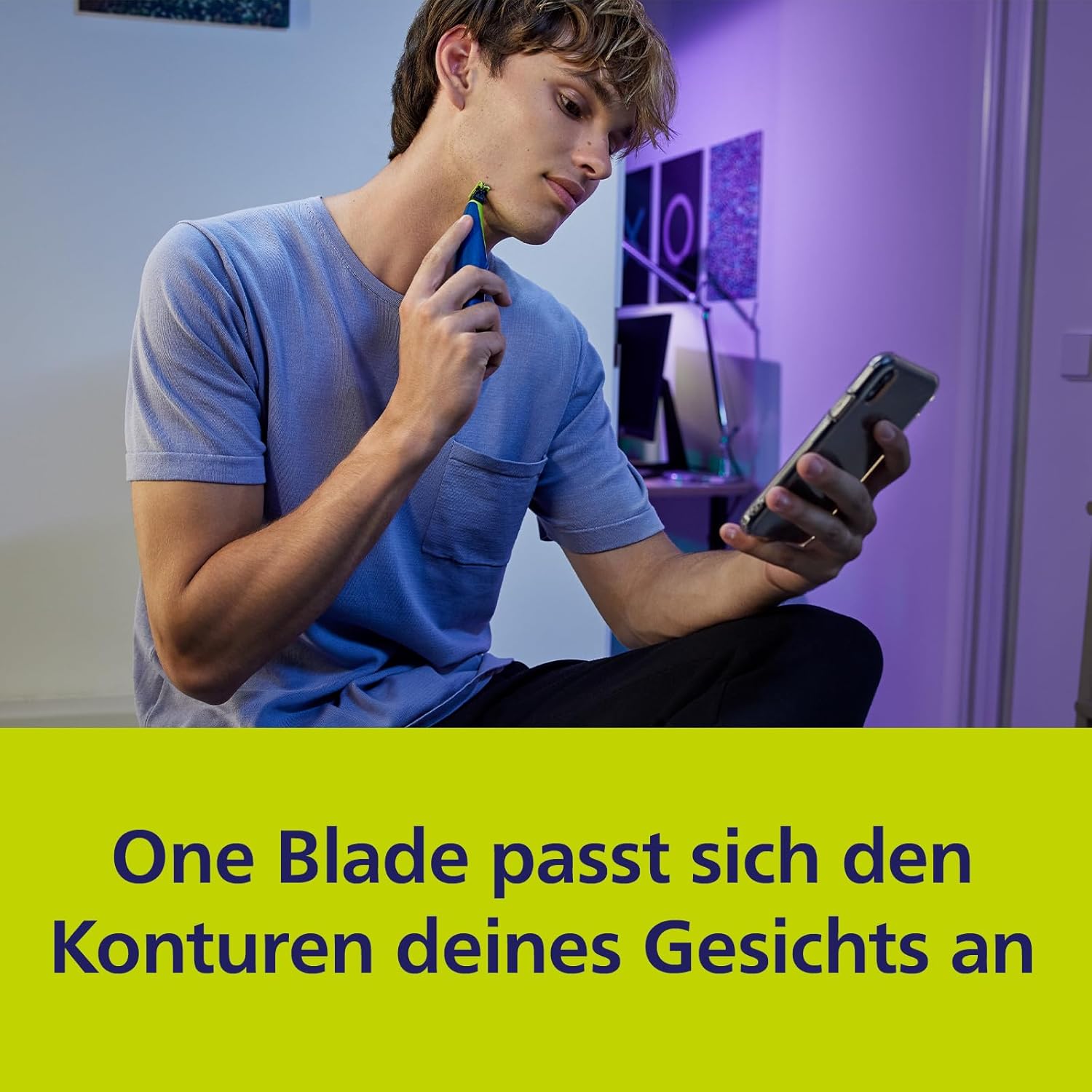 Philips OneBlade First Shave Klinge QP215/50 – Ersatzklinge für empfindliche Haut, kompatibel mit OneBlade & OneBlade Pro, 1er - Pack - SmartRasur