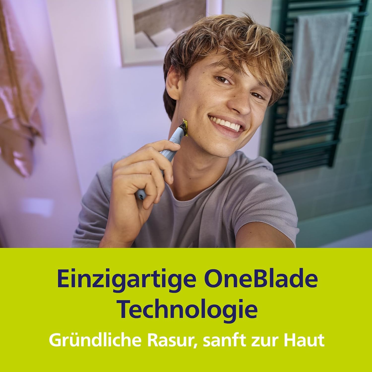 Philips OneBlade First Shave Klinge QP215/50 – Ersatzklinge für empfindliche Haut, kompatibel mit OneBlade & OneBlade Pro, 1er - Pack - SmartRasur