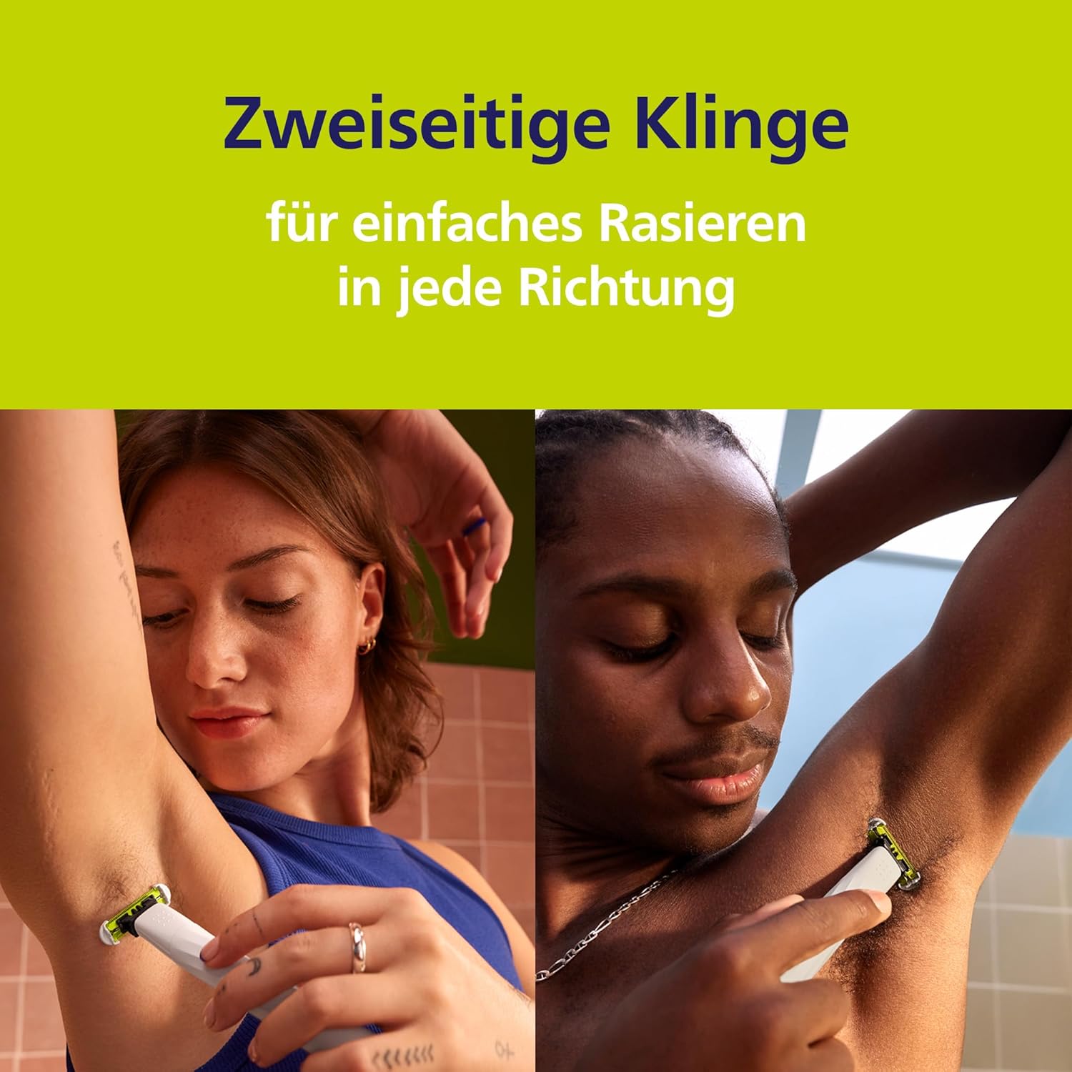 Philips OneBlade Intimate Ersatzklingen QP229/50 – 2er - Pack SkinProtect Klingen für Intimbereich & Achseln, passend für OneBlade & Pro - SmartRasur