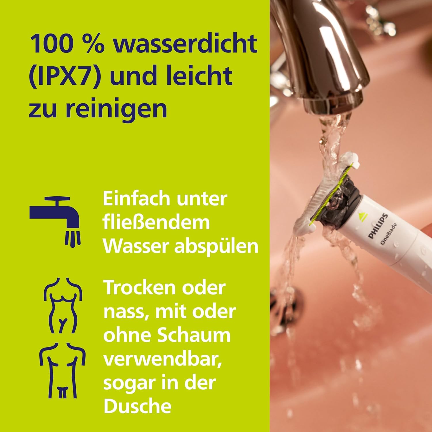 Philips OneBlade Intimate QP1924/30 – Elektrischer Intimrasierer & Trimmer für Frauen & Männer, 2x SkinProtect Klingen, 3 - mm Aufsatz - SmartRasur