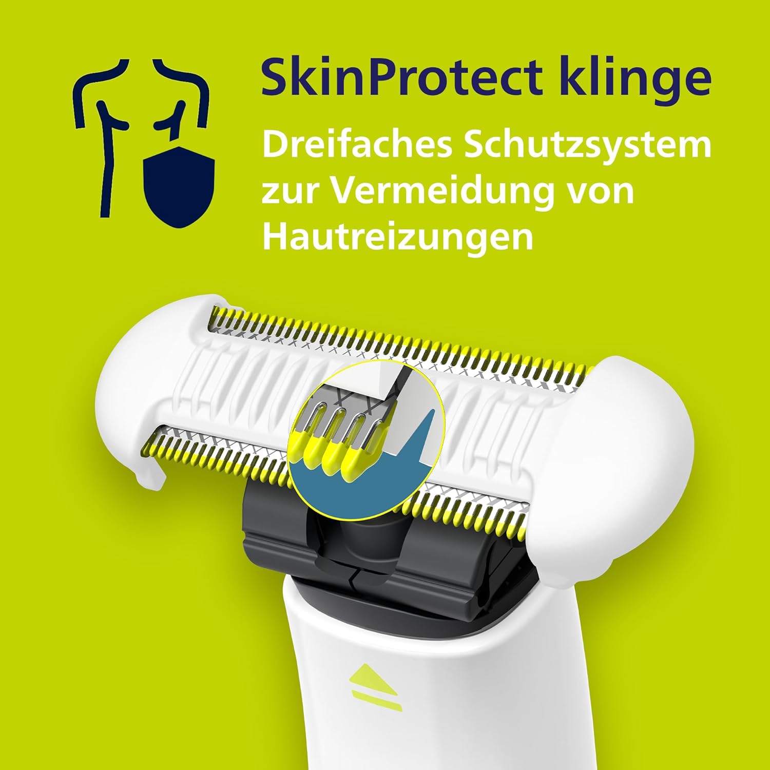 Philips OneBlade Intimate QP1924/30 – Elektrischer Intimrasierer & Trimmer für Frauen & Männer, 2x SkinProtect Klingen, 3 - mm Aufsatz - SmartRasur