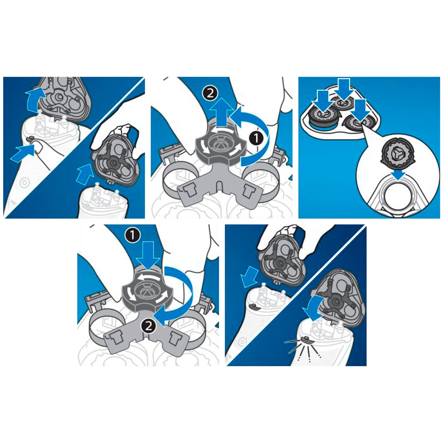 Philips SH30/50 Ersatzscherköpfe – 3er - Pack Scherköpfe für Philips Rasierer Series 1000, 3000 & S54XX, einfacher Austausch - SmartRasur