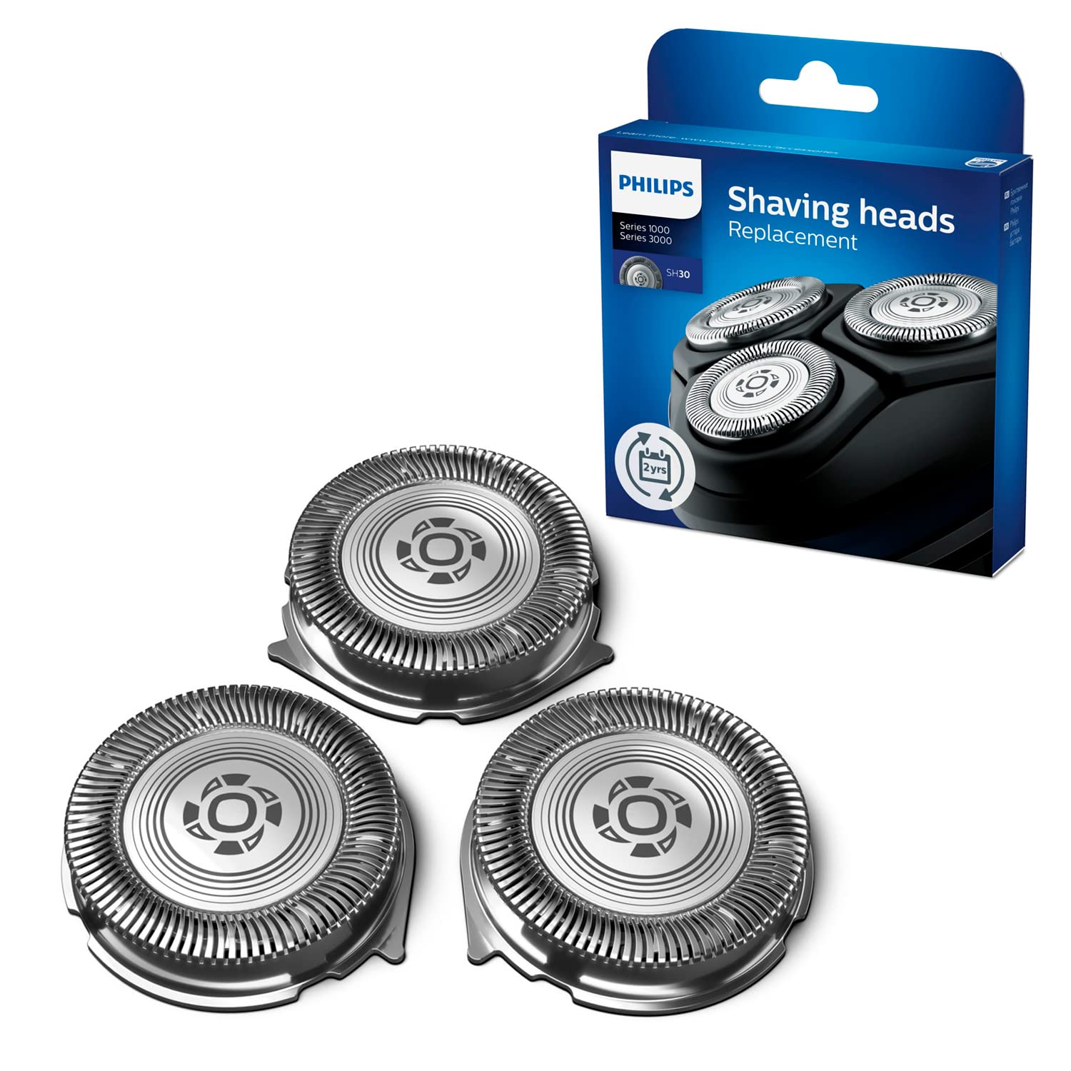 Philips SH30/50 Ersatzscherköpfe – 3er - Pack Scherköpfe für Philips Rasierer Series 1000, 3000 & S54XX, einfacher Austausch - SmartRasur
