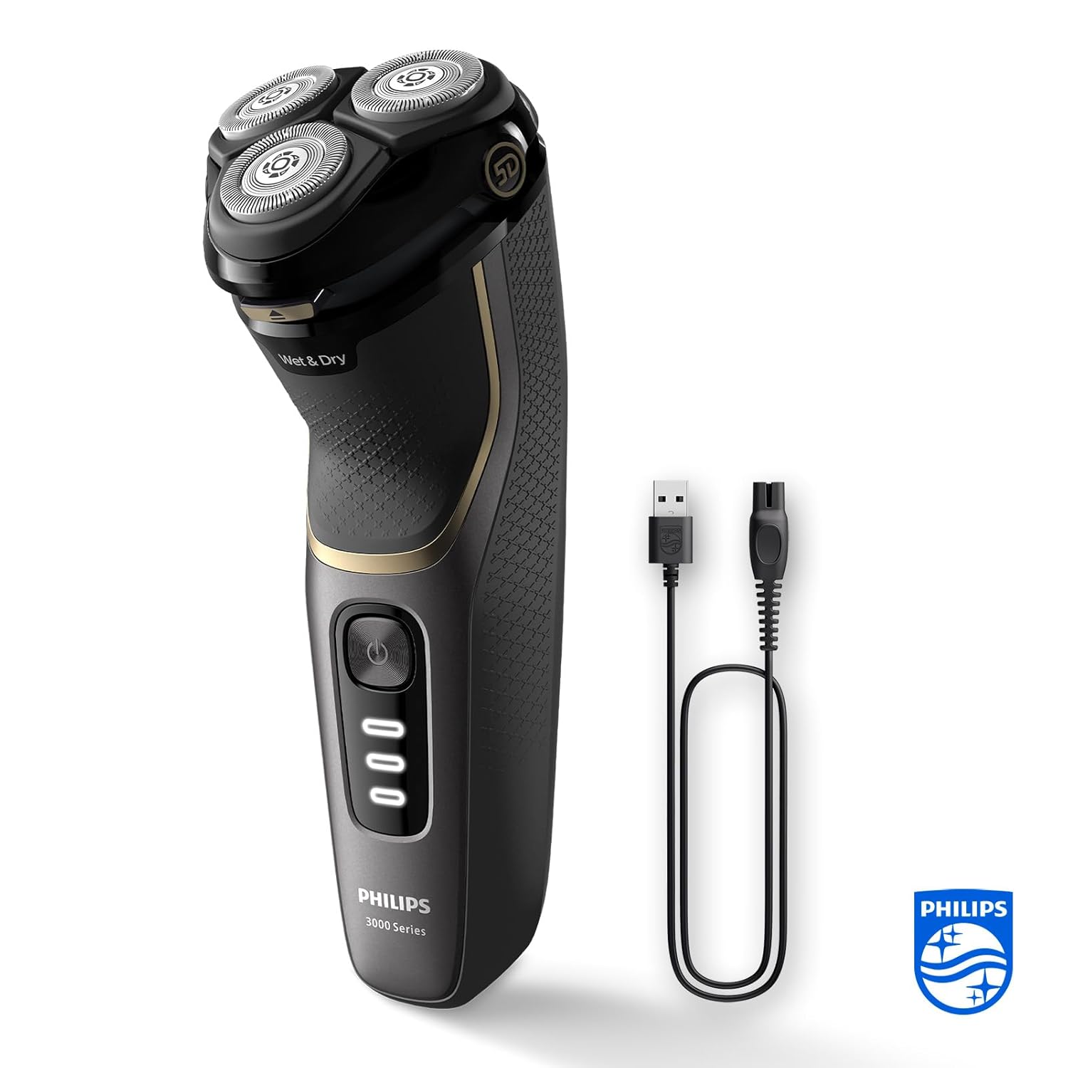 Philips Shaver Series 3000 S3342/13 – Elektrorasierer Herren Nass & Trocken, SkinProtect, PowerCut - System, 5D - Scherkopf, Schwarz - SmartRasur