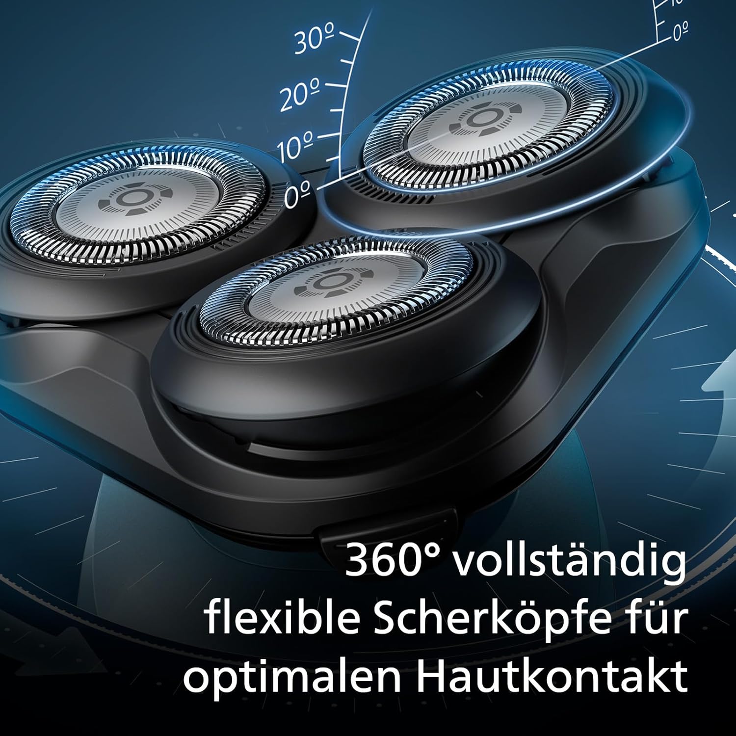 Philips Shaver Series 5000 S5465/18 – Elektrorasierer Herren Nass & Trocken, 360° - Scherkopf, Präzisionstrimmer, wasserdicht, Metallic - Blau - SmartRasur