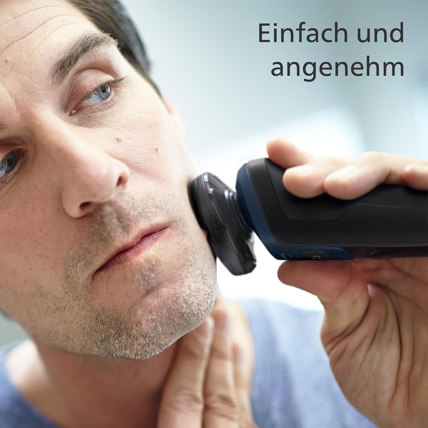 Philips Shaver Series 5000 S5465/18 – Elektrorasierer Herren Nass & Trocken, 360° - Scherkopf, Präzisionstrimmer, wasserdicht, Metallic - Blau - SmartRasur