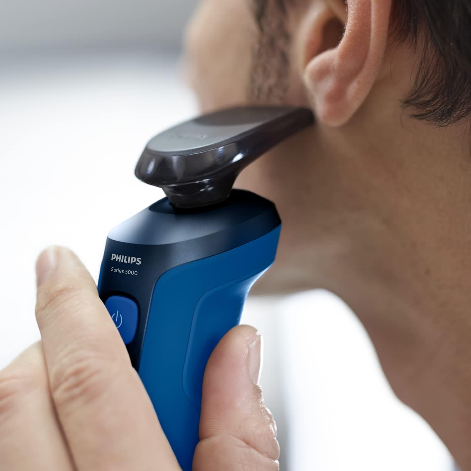 Philips Shaver Series 5000 S5466/18 – Elektrorasierer Herren Nass & Trocken, SteelPrecision, 360° - Scherkopf, Präzisionstrimmer, Blau - SmartRasur