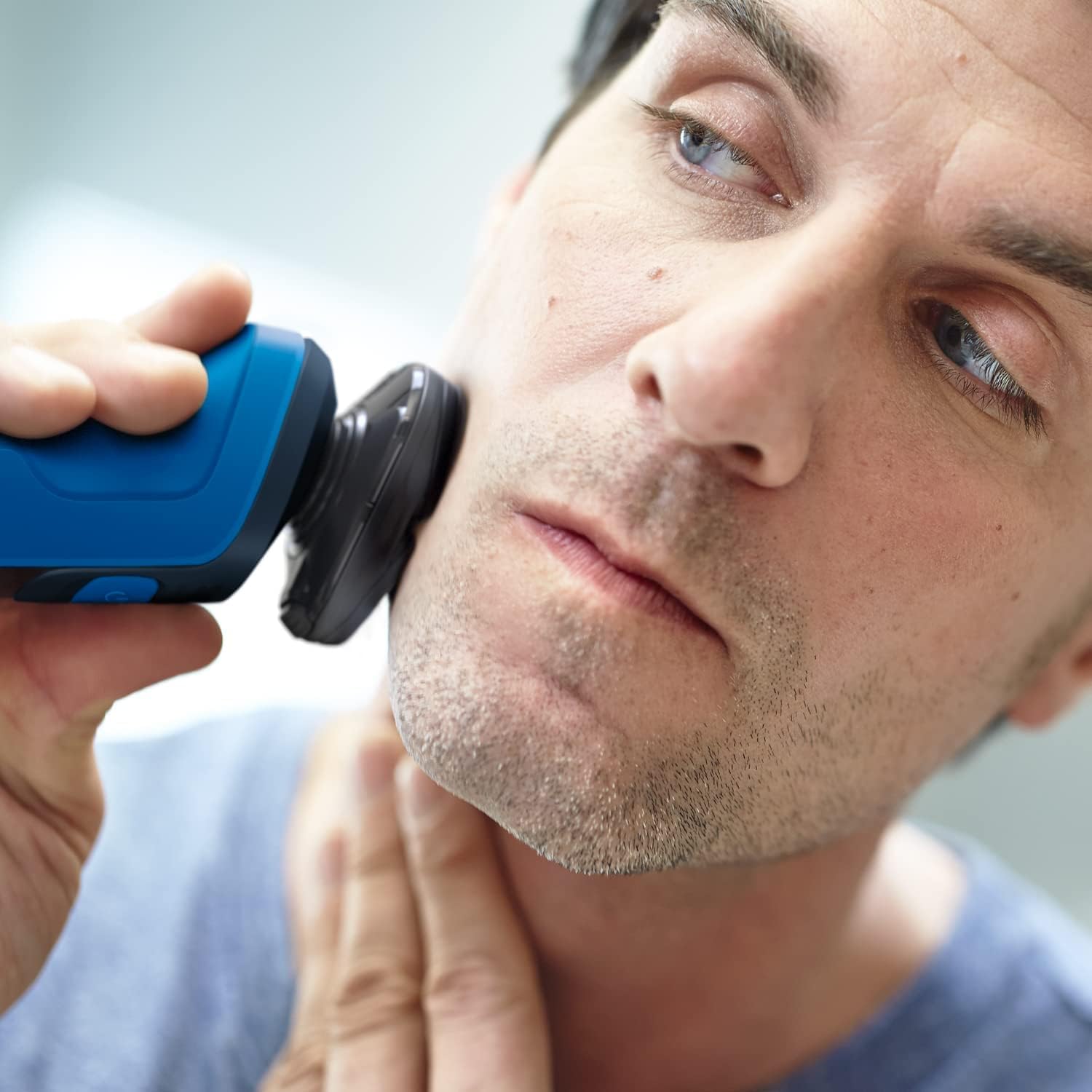 Philips Shaver Series 5000 S5466/18 – Elektrorasierer Herren Nass & Trocken, SteelPrecision, 360° - Scherkopf, Präzisionstrimmer, Blau - SmartRasur