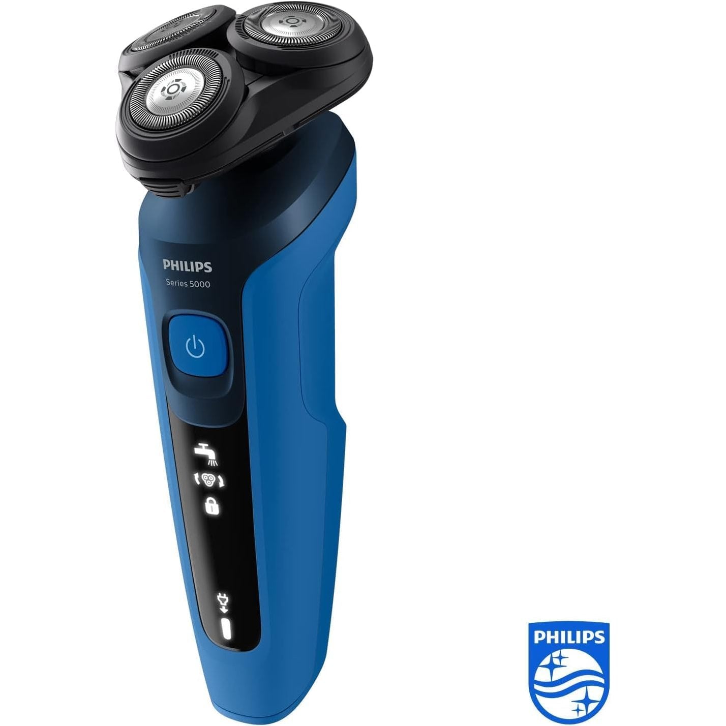 Philips Shaver Series 5000 S5466/18 – Elektrorasierer Herren Nass & Trocken, SteelPrecision, 360° - Scherkopf, Präzisionstrimmer, Blau - SmartRasur