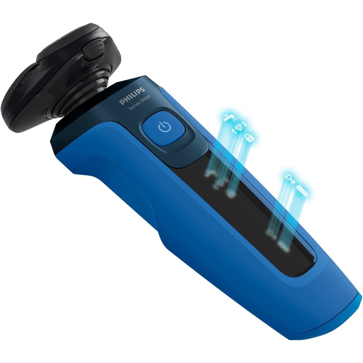 Philips Shaver Series 5000 S5466/18 – Elektrorasierer Herren Nass & Trocken, SteelPrecision, 360° - Scherkopf, Präzisionstrimmer, Blau - SmartRasur