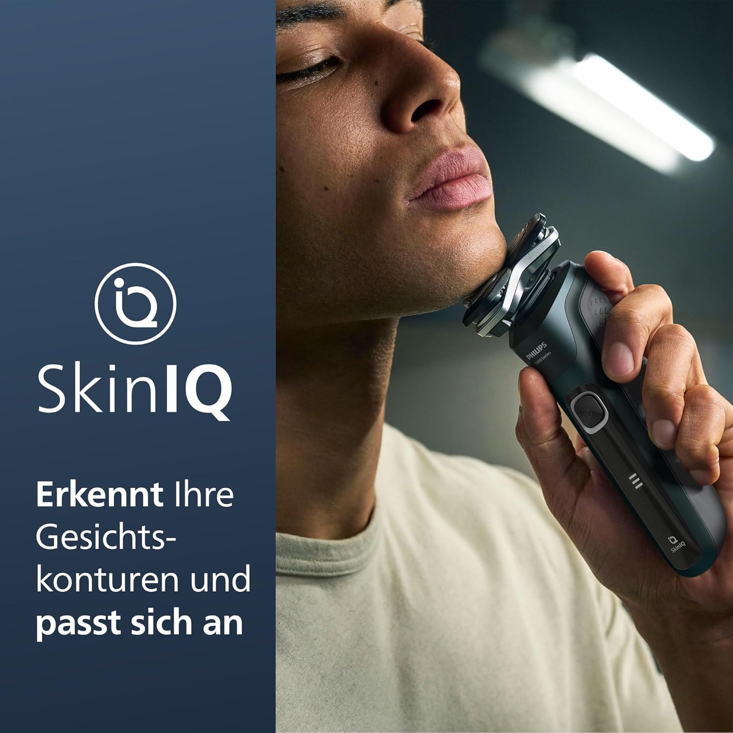 Philips Shaver Series 5000 S5884/35 – Elektrischer Nass - & Trockenrasierer, SkinIQ, Trimmer, Ladestation & Reiseetui - SmartRasur