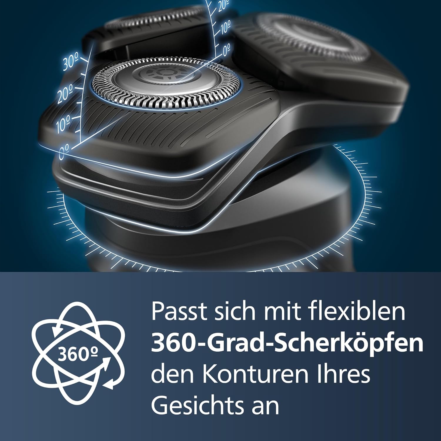Philips Shaver Series 5000 S5887/13 – Elektrorasierer Herren Nass & Trocken, SkinIQ, 360° - Scherkopf, Trimmer, Reisetasche, Ladestation - SmartRasur