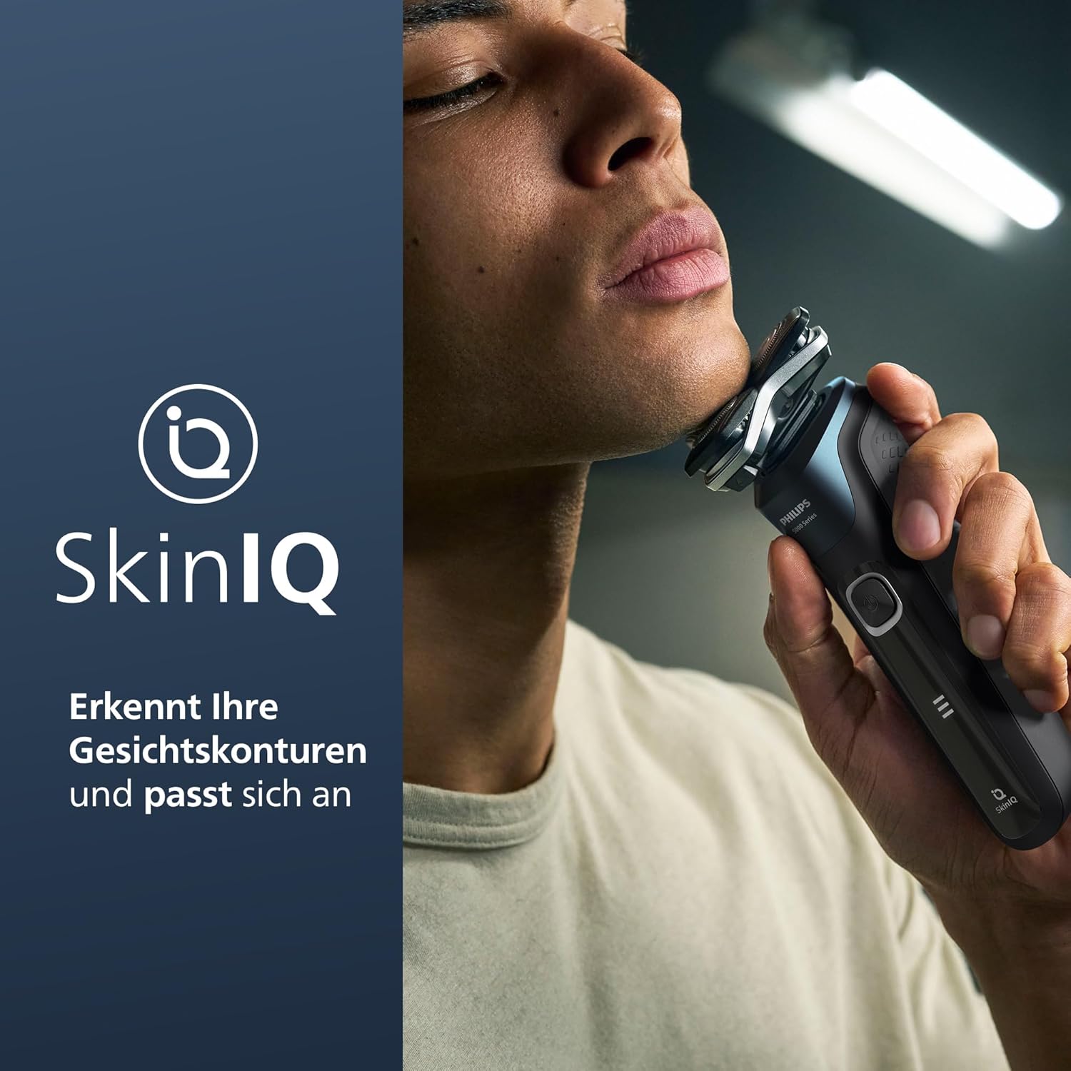 Philips Shaver Series 5000 S5889/50 – Elektrorasierer Herren Nass & Trocken, SkinIQ, 360° - Scherkopf, Trimmer, Reinigungsstation, Reiseetui - SmartRasur