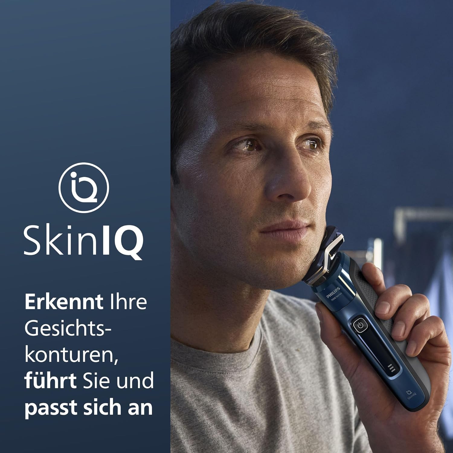 Philips Shaver Series 7000 S7885/63 – Elektrischer Herrenrasierer Nass & Trocken mit SkinIQ, Trimmer, Reinigungsstation & Etui - SmartRasur
