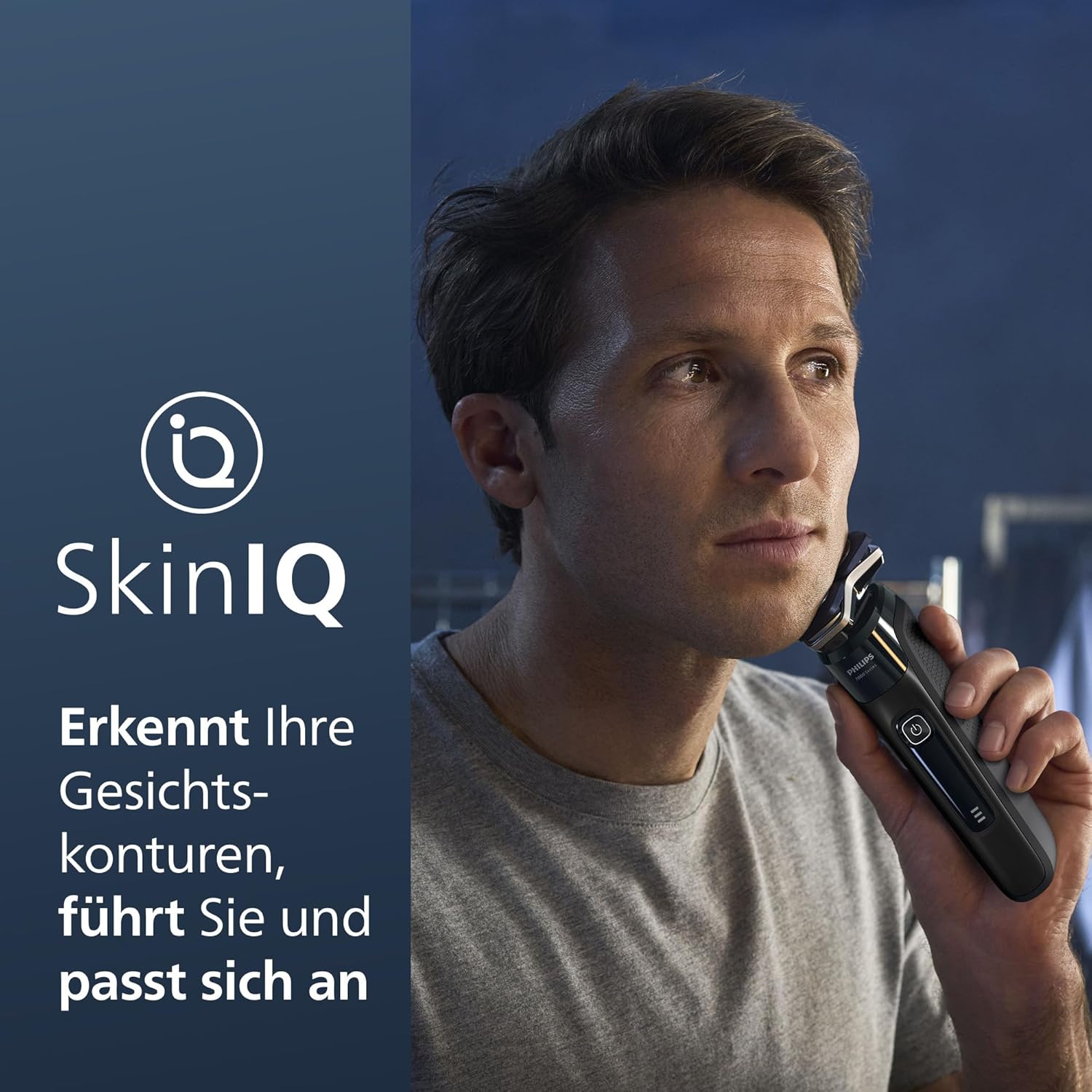 Philips Shaver Series 7000 S7886/55 – Elektrorasierer Herren Nass & Trocken, SkinIQ, 360° - Scherkopf, Trimmer, Reinigungsstation, Reiseetui - SmartRasur