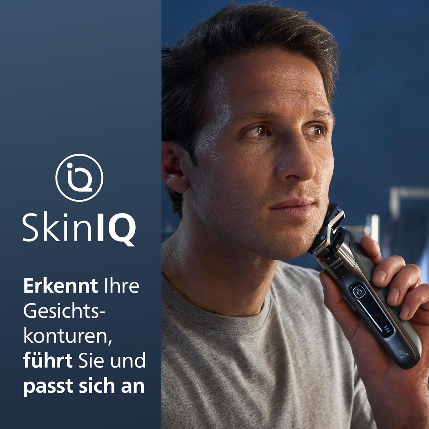Philips Shaver Series 7000 S7887/35 – Elektrorasierer Herren Nass & Trocken, SkinIQ, 360° - Scherkopf, Trimmer, Reiseetui - SmartRasur