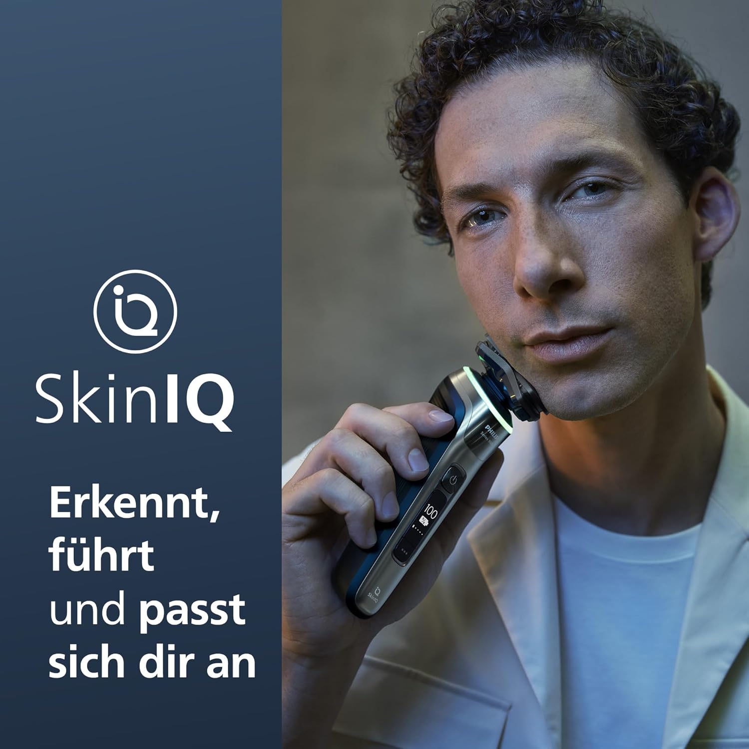 Philips Shaver Series 9000 S9974/55 – Elektrorasierer Herren Nass & Trocken, Lift & Cut, SkinIQ, Pressure Guard, Trimmer, Reinigungsstation - SmartRasur